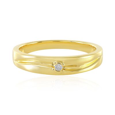 Zilveren ring met een PK (J) Diamant