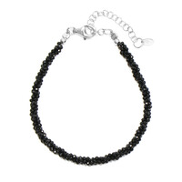 Zilveren armband met zwarte spinelstenen