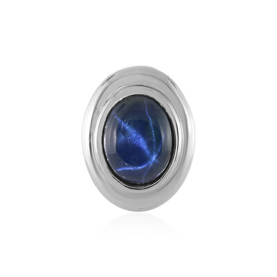 Zilveren hanger met een blauwe ster saffier (MONOSONO COLLECTION)