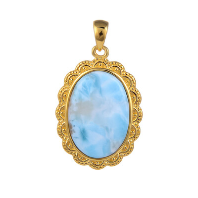 Zilveren hanger met een larimar