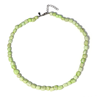 Zilveren halsketting met Limoen chrysoprasen