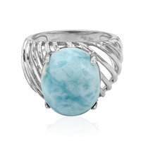 Zilveren ring met een larimar