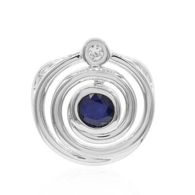 Zilveren hanger met een blauwe saffier (MONOSONO COLLECTION)