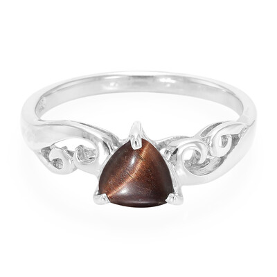 Zilveren ring met een rode tijgeroog