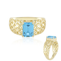 Gouden ring met een Zwitsers-blauwe topaas (Ornaments by de Melo)