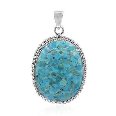Zilveren hanger met een Blauwe Kingman Mohave Turkoois (Art of Nature)