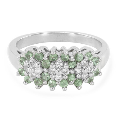 Zilveren ring met Merelani munt granaten