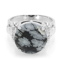 Zilveren ring met een sneeuwvlokken obsidiaan
