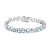 Zilveren armband met hemel-blauwe topaasstenen