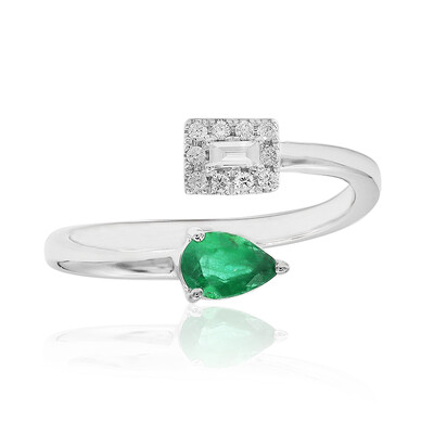 Gouden ring met een AAA Zambia smaragd