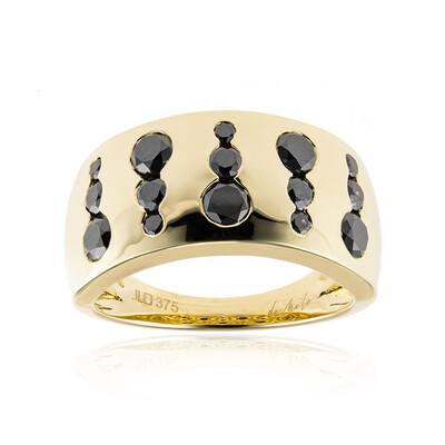 Gouden ring met zwarte diamanten (de Melo)