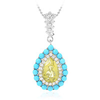 Zilveren halsketting met een Ouro Verde kwarts (Dallas Prince Designs)