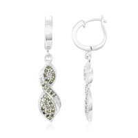 Zilveren oorbellen met Fancy diamanten