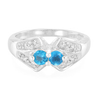 Zilveren ring met neon blauwe apatieten