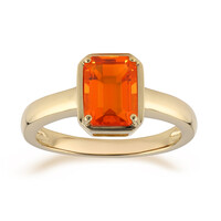 Gouden ring met een AAA Mexicaanse vuur opaal