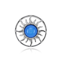 Zilveren hanger met een Blauwe Colombiaanse Barnsteen