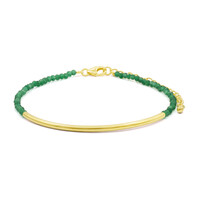 Zilveren armband met groene agaten
