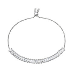 Zilveren armband met witte topaasstenen