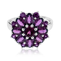 Zilveren ring met een rhodliet