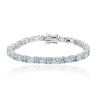 Zilveren armband met hemel-blauwe topaasstenen