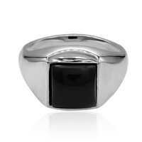 Zilveren ring met een zwarte onyx
