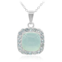 Zilveren halsketting met een Lagune Chalcedoon