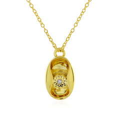Zilveren halsketting met een PK (J) Diamant