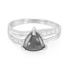 Zilveren ring met een Zwarte Hematiet