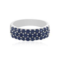 Zilveren ring met blauwe saffieren