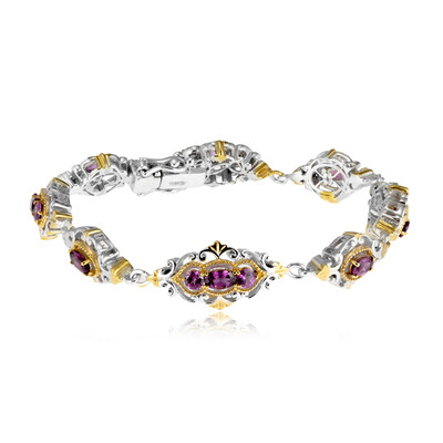Zilveren armband met Paarse kleurwissel granaten (Gems en Vogue)