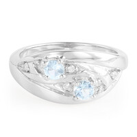 Zilveren ring met Sao Domingo-aquamarijnstenen
