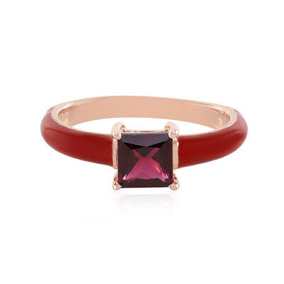 Zilveren ring met een framboos rhodoliet