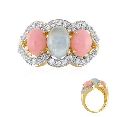 Zilveren ring met een aquamarijn