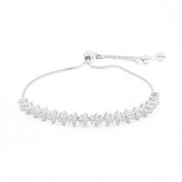 Zilveren armband met witte topaasstenen