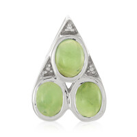 Zilveren hanger met keizerlijke chrysopraasstenen