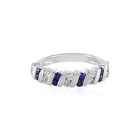 Zilveren ring met blauwe saffieren