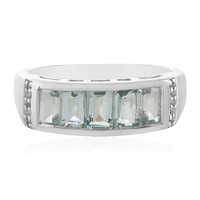 Zilveren ring met aquamarijnstenen