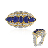 Zilveren ring met sodalietstenen (Gems en Vogue)
