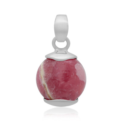 Zilveren hanger met een rhodochrosiet