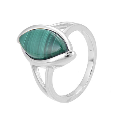 Zilveren ring met een Malachiet