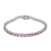 Zilveren armband met Braziliaanse roze toermalijnen