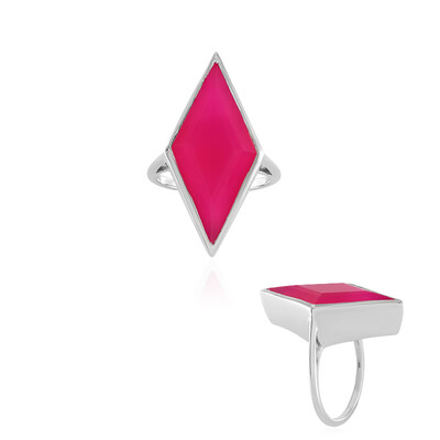 Zilveren ring met een framboos chalcedoon (MONOSONO COLLECTION)
