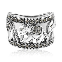 Zilveren ring met marcasieten
