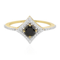 Gouden ring met een zwarte diamant