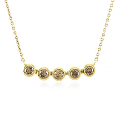 Gouden halsketting met PK Champagne Diamanten
