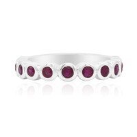 Zilveren ring met Birmese Robijnen