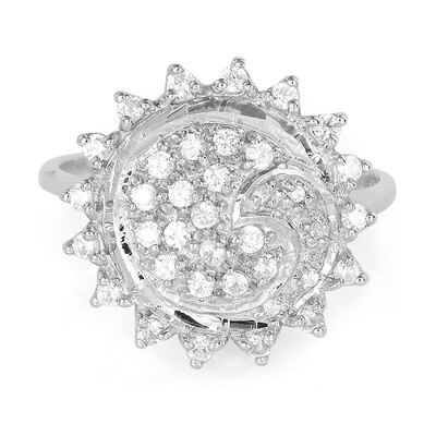 Zilveren ring met zirkonen