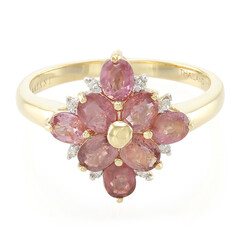Gouden ring met Onverhitte Padparadscha Saffieren (AMAYANI)