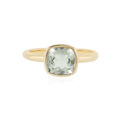 Zilveren ring met een groene amethist