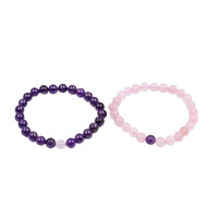 Armband met rozen kwartskristallen